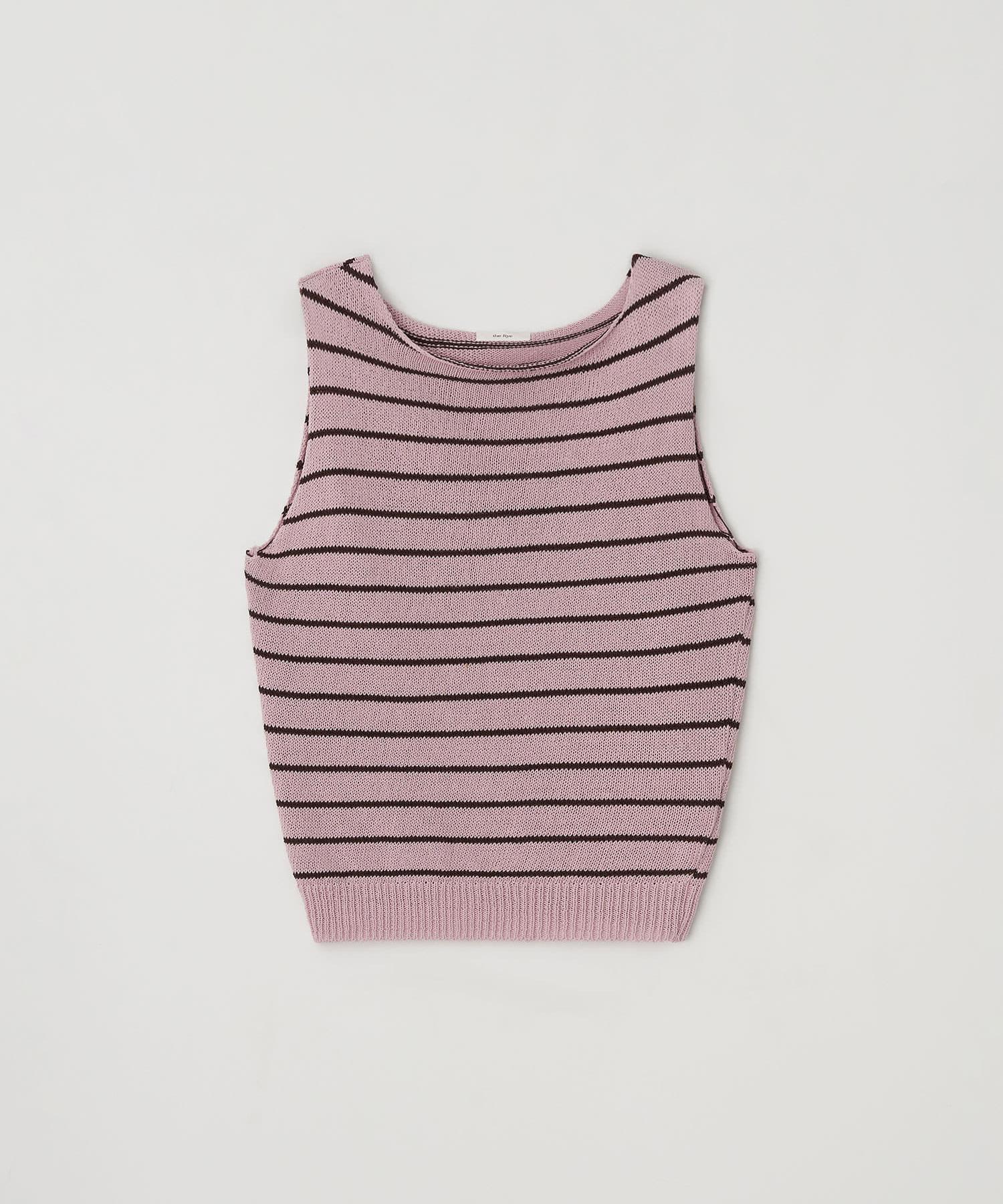 The Rye Stripe Round Sleeveless Knit(Light Pink) Light Pink/Free