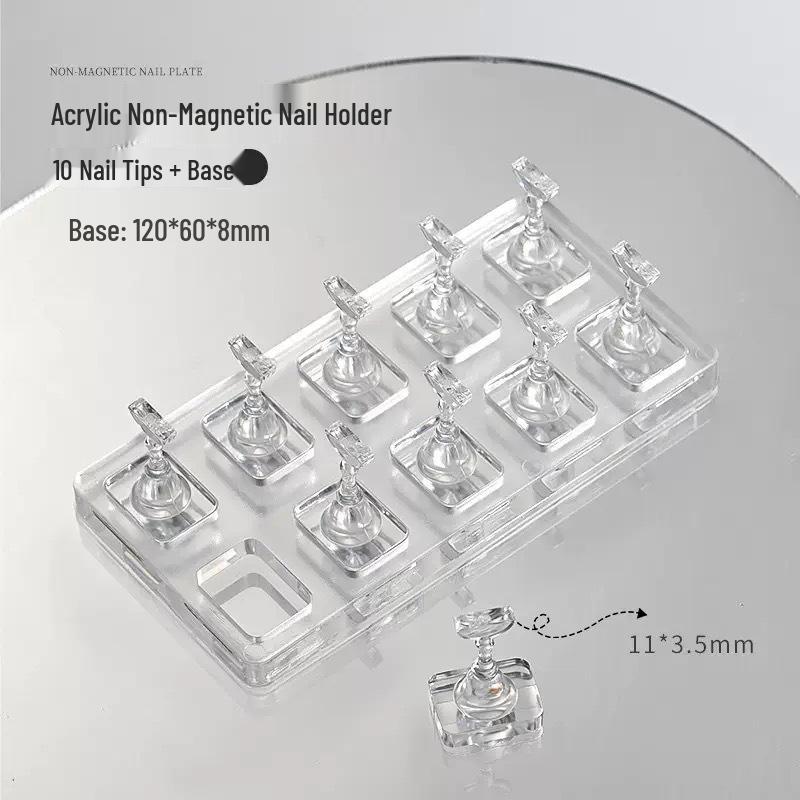 INS-Stil Transparenter Acryl-Nagelkunsthalter: Tragbarer Ständer für Nagelpraxis und Präsentation