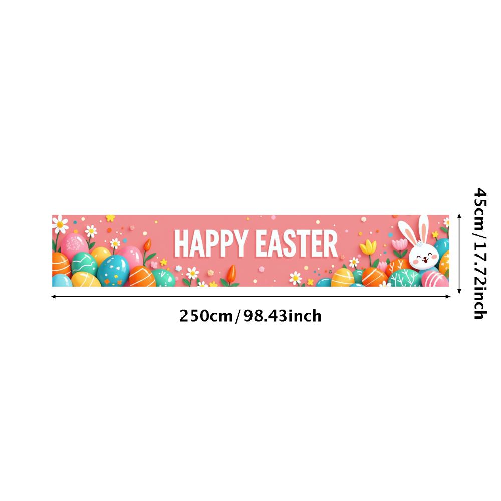 Happy Easter Backdrop Banner Easter Egg Bunnies Photography Prop Decorations Garden Party Supplies Background Spring Decor