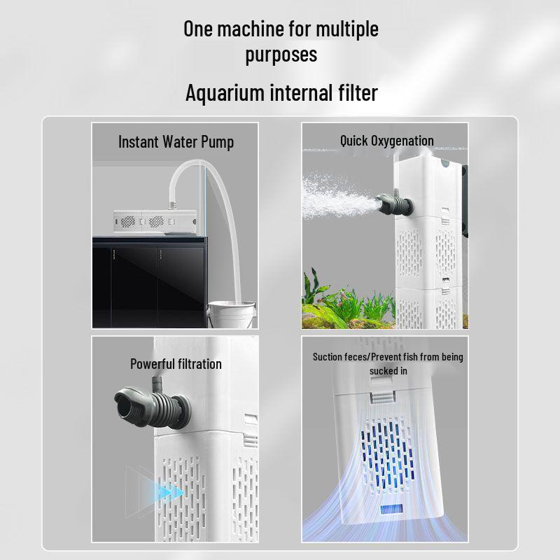 Acvariu mic All-in-One cu Filtru Silențios, Pompă și Sistem de Oxigenare