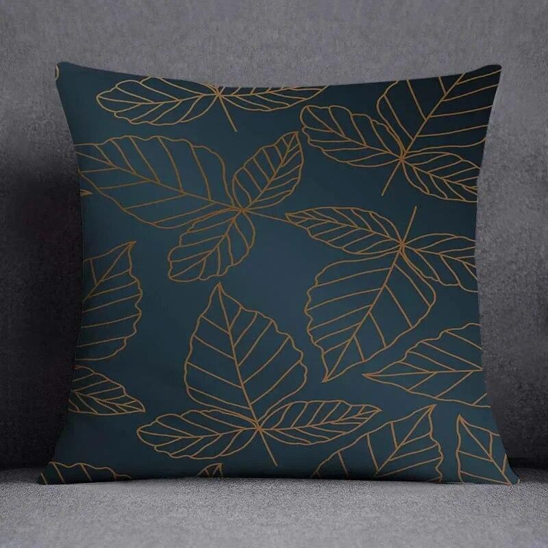 

Квадратная наволочка с геометрическими листьями, цветами и травой, украшение для дома и офиса, наволочка 40x40cm