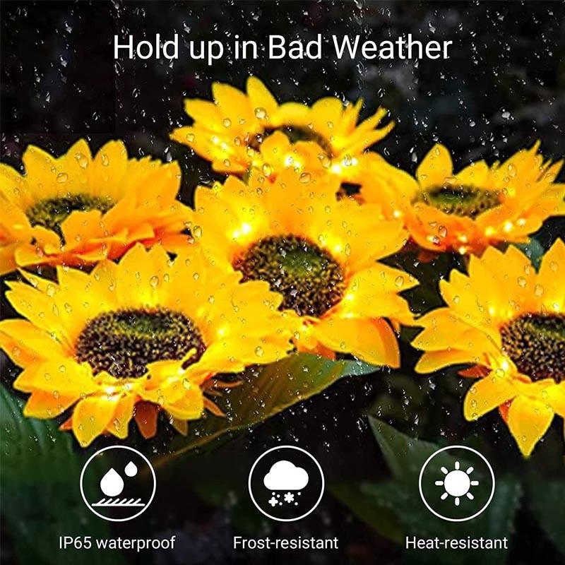 LED Solar Simulation Sunflower Lights Garden Yard Lawn Night Lights Landscape Lamp Home Decorative Flower Lights