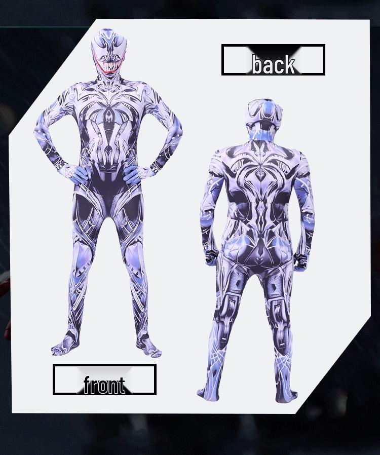 Venom Superhero Bodysuit Halloween Costume: Spiderman & Black Panther Cosplay Jumpsuit
