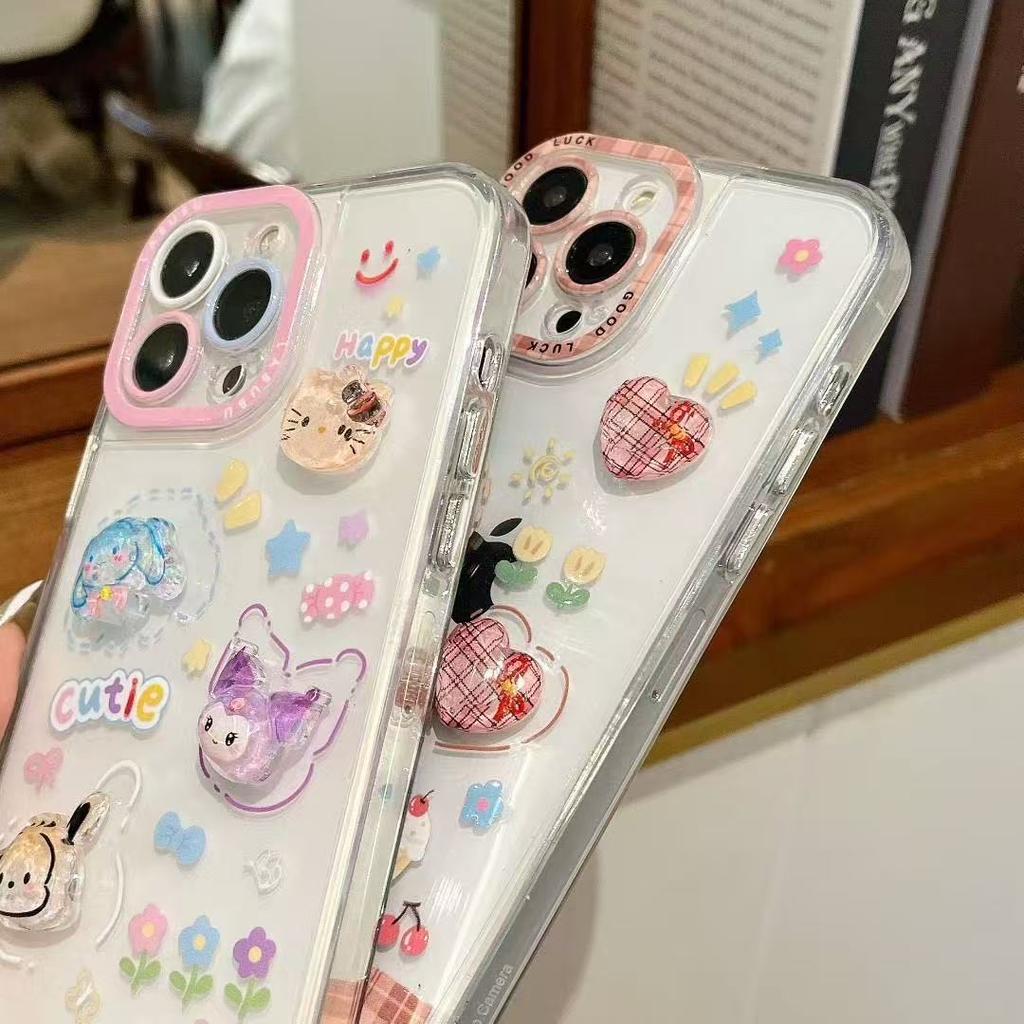 Applicable to iPhone17ProMax mobile phone case, luminous three-dimensional sticker, incoming flash cat anti-drop protection