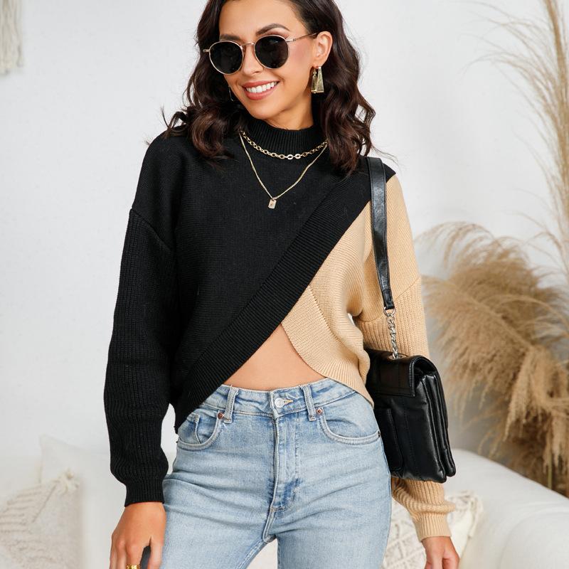 Купить Стильный укороченный удобный женский пуловер вязанной вязки на ...