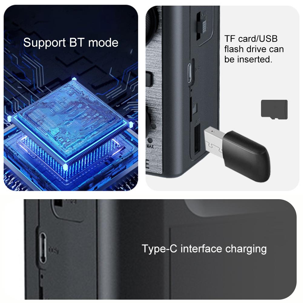 Full Band AM/FM/SW Radio Solar Radio Handle Radio with LED Flashlight and Bluetooth Speaker for Outdoor Camping and Emergency