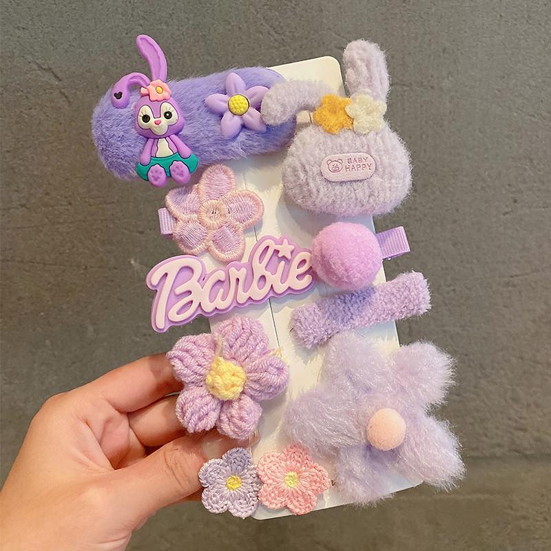 

Осенне-зимние плюшевые заколки для волос: Милые коричневые заколки с челкой для девочек, аксессуары для волос для маленьких девочек