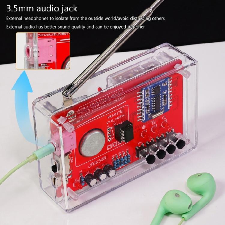 Wireless Receiver DIY Kit Mastering Soldering While Building FM Radio Standard RDA5807 (87-108MHz)