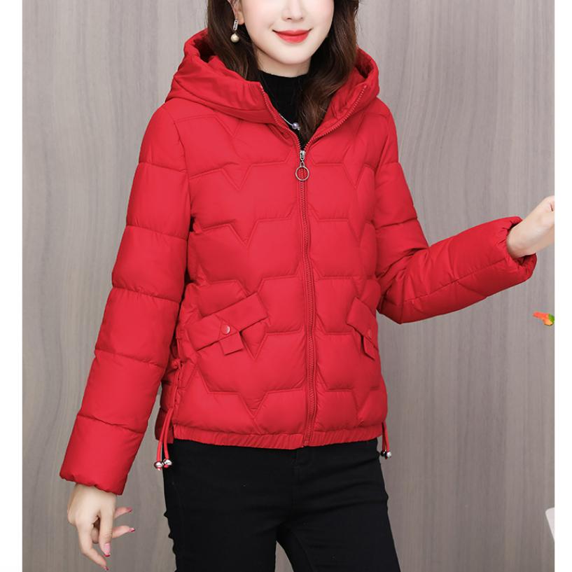 

Белая пуховая куртка женская зимняя свободная большого размера куртка с подкладкой для мамы M красный