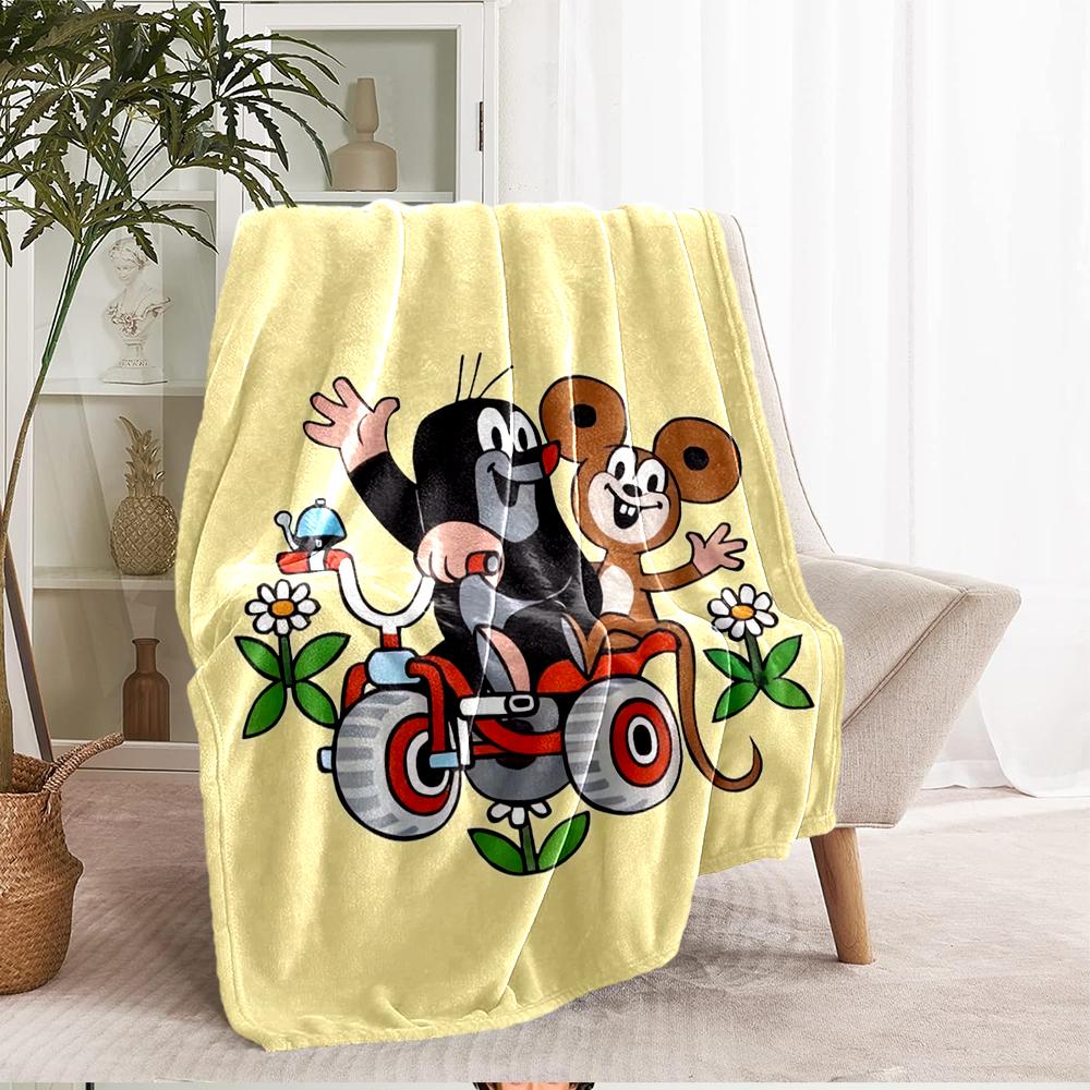 Krtek Theme Printed Blanket - Perfect for Couch, Bed, Travel & Outdoor Use | Machine Washable, Cozy & Durable.