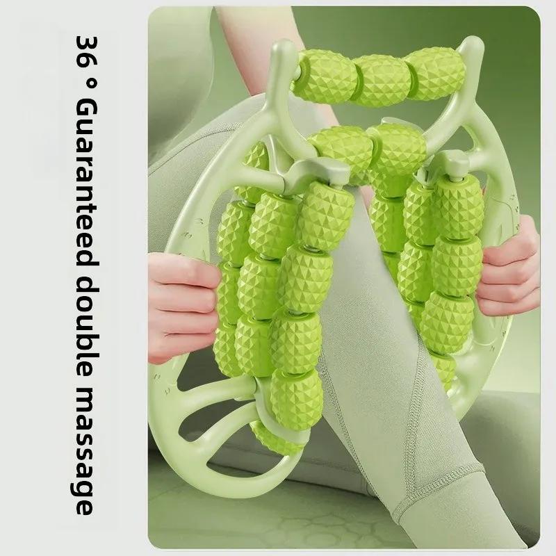 Advanced Thigh Massager with 29-Roller Technology - Yoga Circle Leg Toner for Muscle Relaxation & Slimming Workout