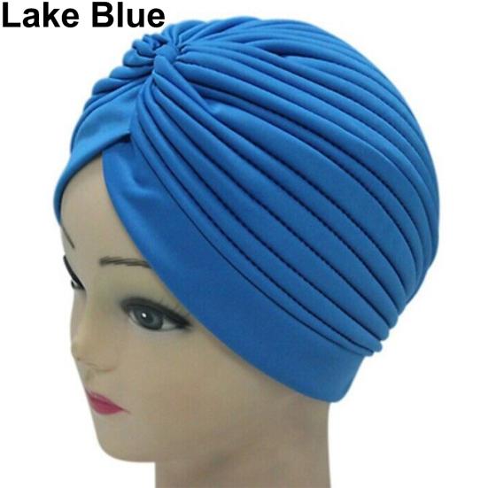 Women Stretchy Head Wrap Band Chemo Bandana Pleated Headwear Decor