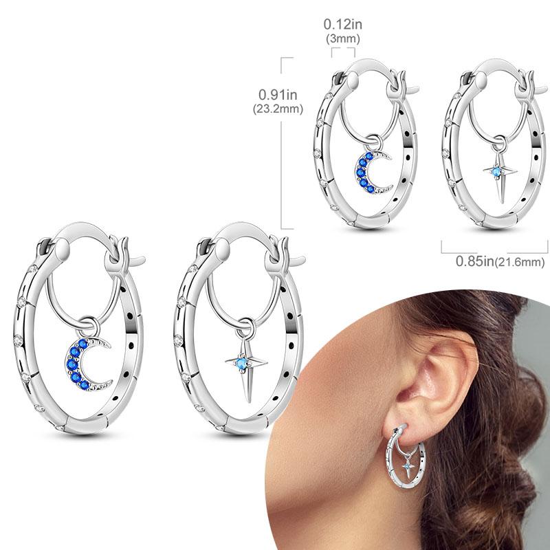 Women Earring 925 Silver Hoop Earrings Love Heart Butterfly Drop Earring Stud For Women Girls Party Jewelry Gifts