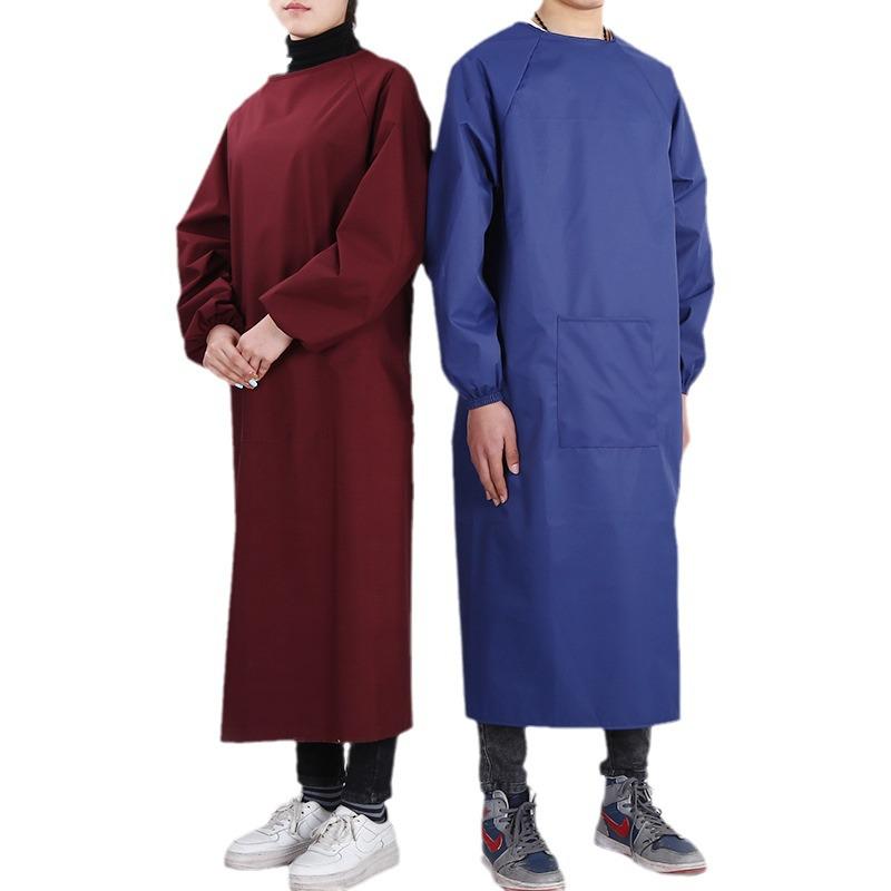 Unisex Waterproof Oil-Proof Long Sleeve Apron for Kitchen and Home