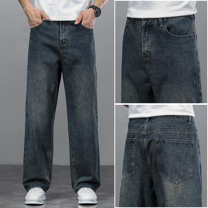 

Straight-leg Jeans For Men, High-end Loose Straight-leg Comfortable Casual Pants, Versatile And Trendy Spring And Summer Men s Long Jeans 38 сірий колір