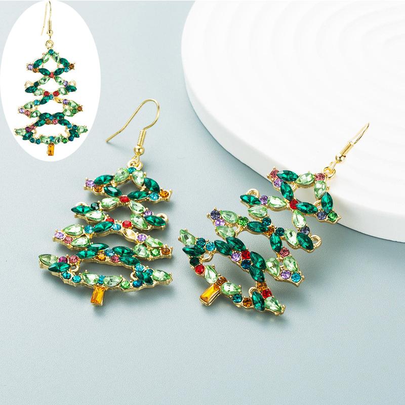 Snowflake Metal Christmas Party Christmas Tree Earrings Fashion Alloy Earrings Creative Exaggerating