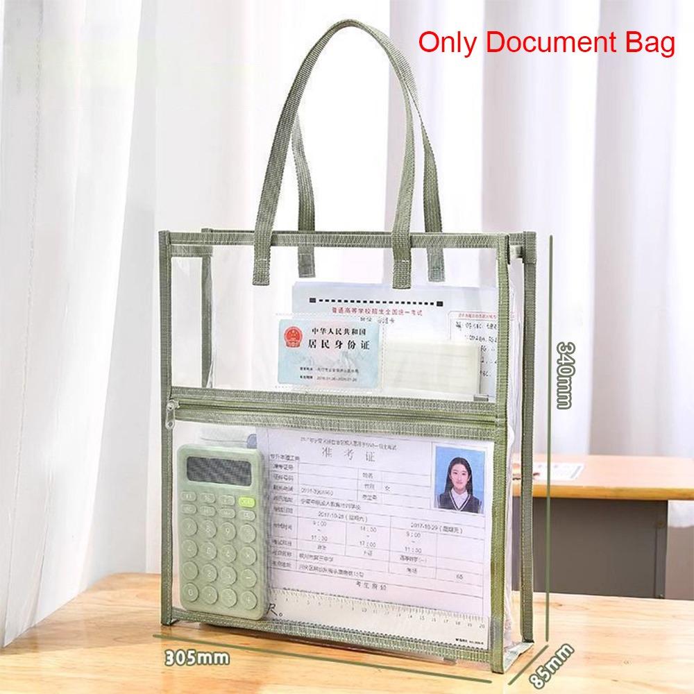

Водонепроницаемая двухслойная сумка для документов из ПВХ, сумка для хранения учебных материалов для студентов зелёный