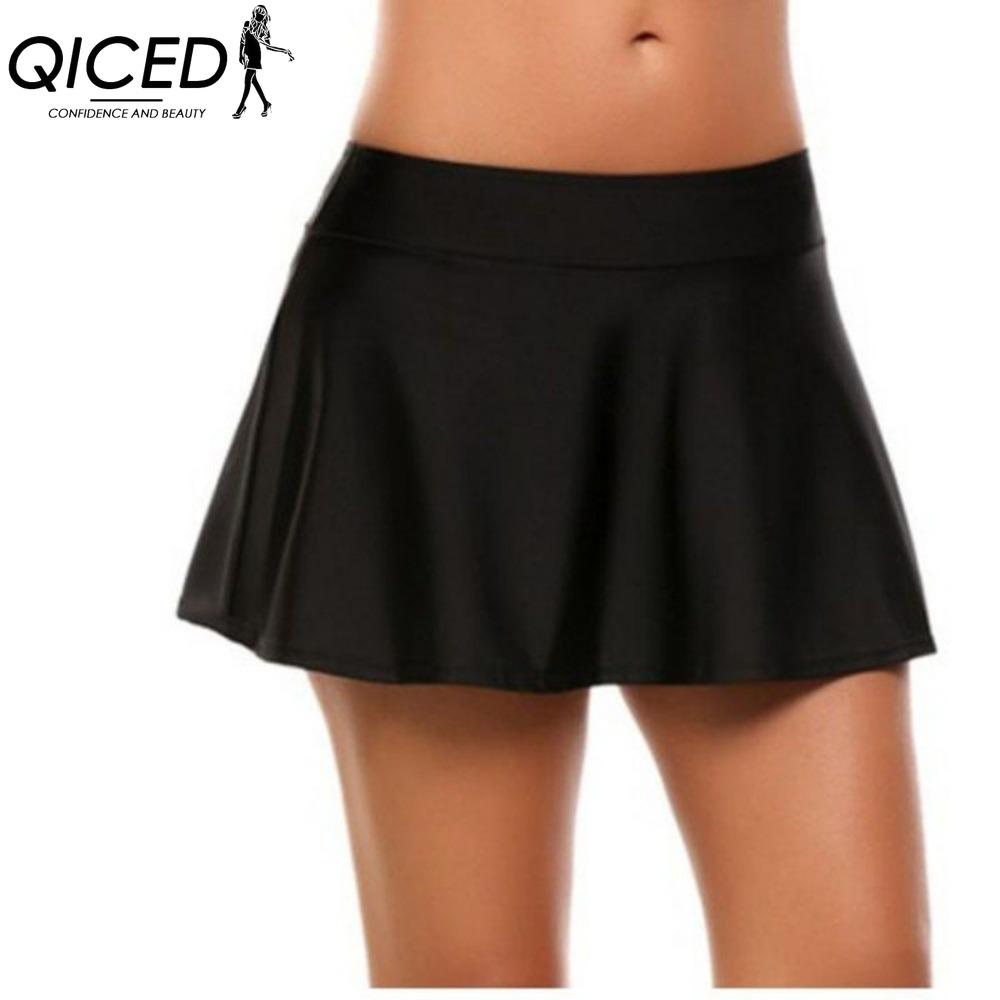 QICED Fustă de vară de primăvară pentru femei, modă casual, culoare solidă, cu imprimeu