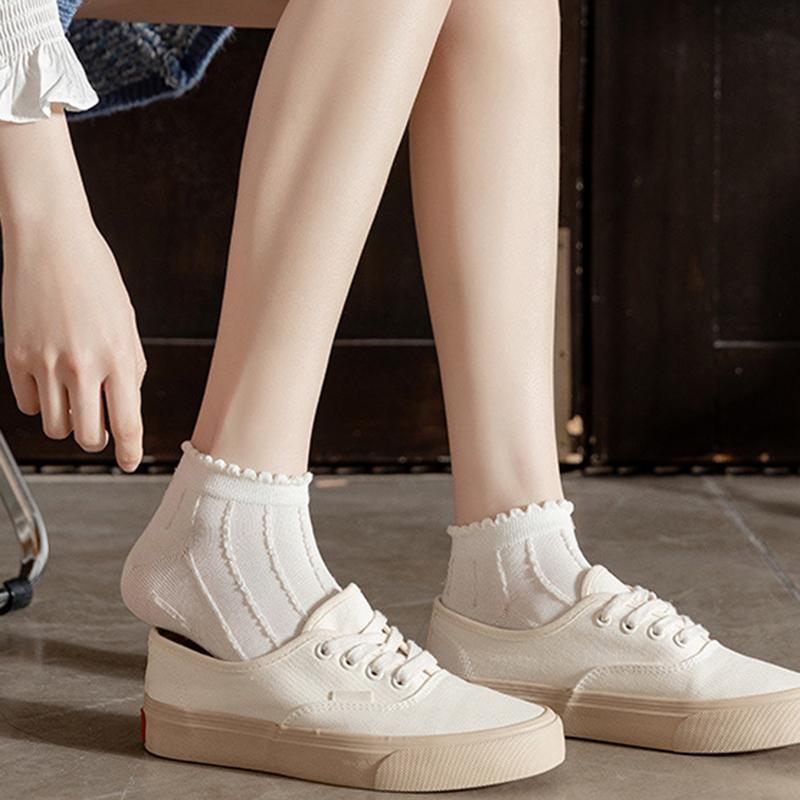 5 Paare/los Sommer Kurze Frauen Weiße Socken Niedrigen Rohr Kühlen Socken Set Nette Drucken Knöchel Fuß Abdeckung Mode Neue Kawaii socke
