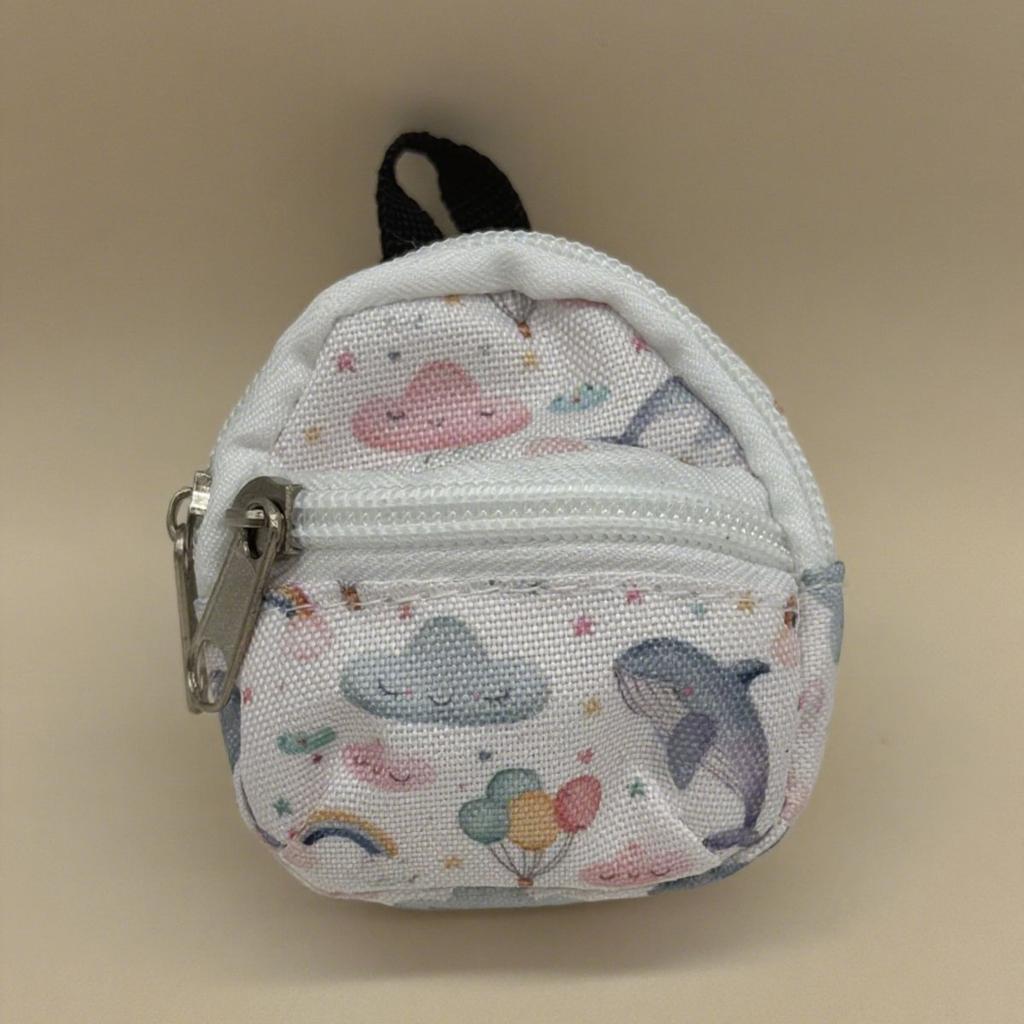 1 Piece Double-Shoulder Zipper Small Coin Purse Keychain Mini Backpack Pendant
