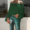 Off Shoulder Solid Color Women Shirt Spring Autumn Lantern Long Sleeve Women Blouse Daily Clothing