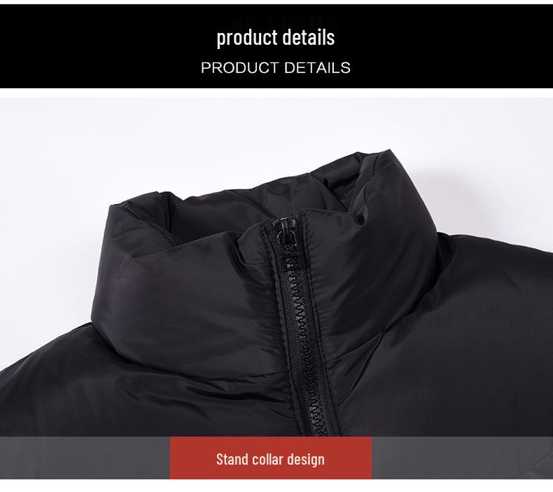 Men's Stand Collar Sleeveless Nylon Vest - Warm and Casual for Autumn/Winter