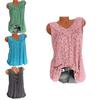 Women's Summer Loose Sleeveless Vest T Shirt Blouse With Elegant Boho Lace Design