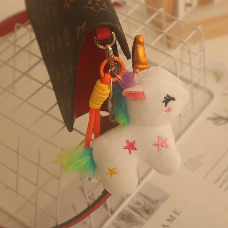 Cute Unicorn Plush Doll Schoolbag Pony Pendant Toy Doll Children's Doll Girl Pink Pendant