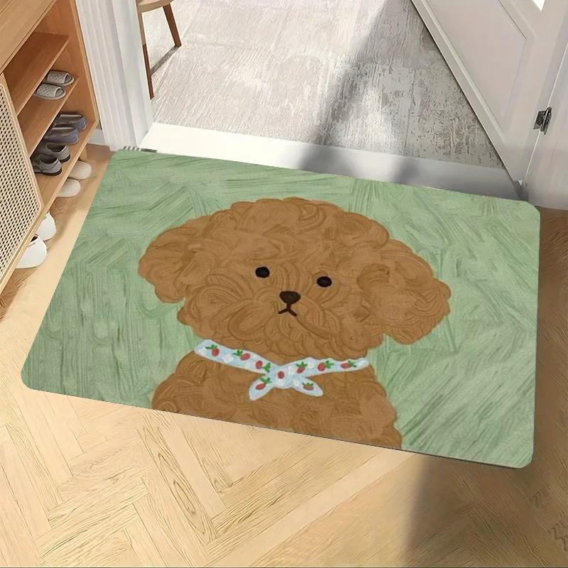 Cute Puppy Carpet AntiSlip Foot Rug Home Decoration Doormat Bedroom Living Room Entrance Door Mat Fashionable and Beautiful