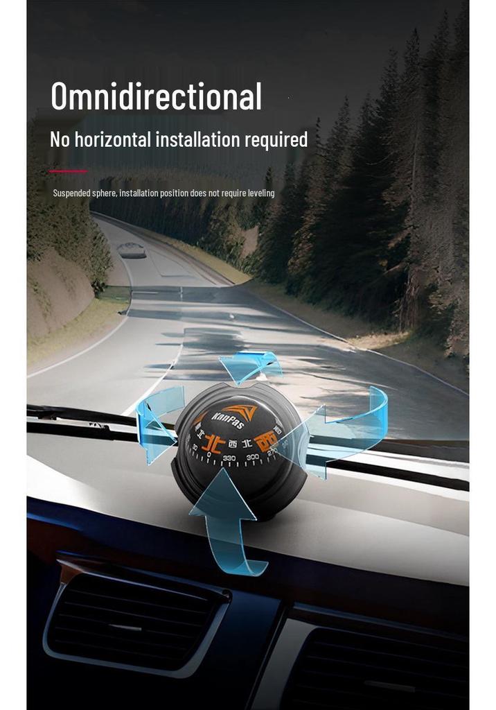 Kanpas High-Precision Luminous Car Compass - Temperature Resistant