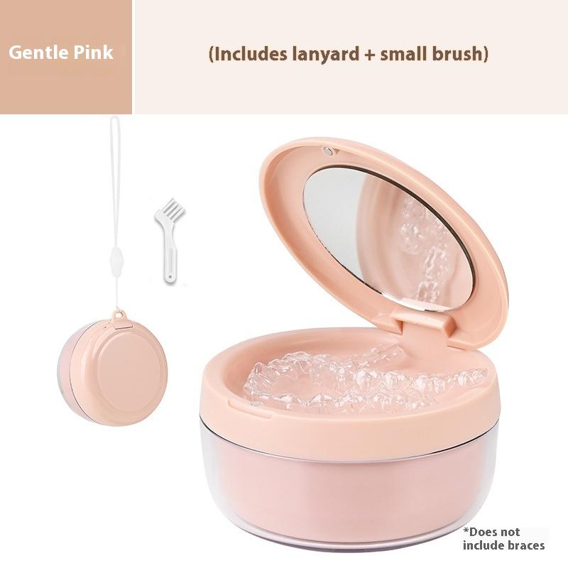 Double Layer Retainer Braces Storage Box Soaking Invisible Teeth Denture Cleaning Tooth Portable Storage Case