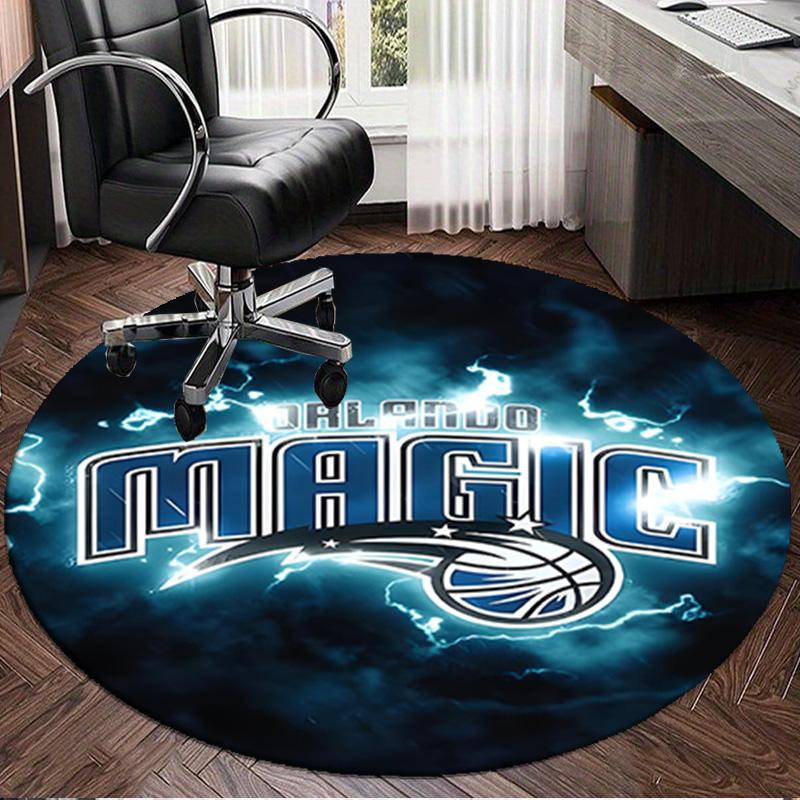 basketball Orlando Logo Round Rug for Livingroom,Bedroom, Palyroom, Chair Rug, Area rug, Circle Carpet, Large Size Fan Christmas gift