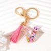 Resin Letter Keychain A-Z 26 Initials Butterfly Tassel Pendant Key Ring Exquisite Backpack Decoration Accessories Gifts