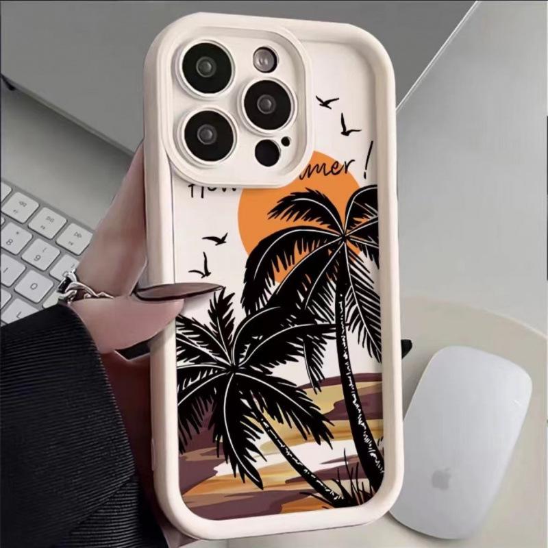 Sunset Coconut Tree Aesthetic Protective Phone Case for iPhone Pro Models