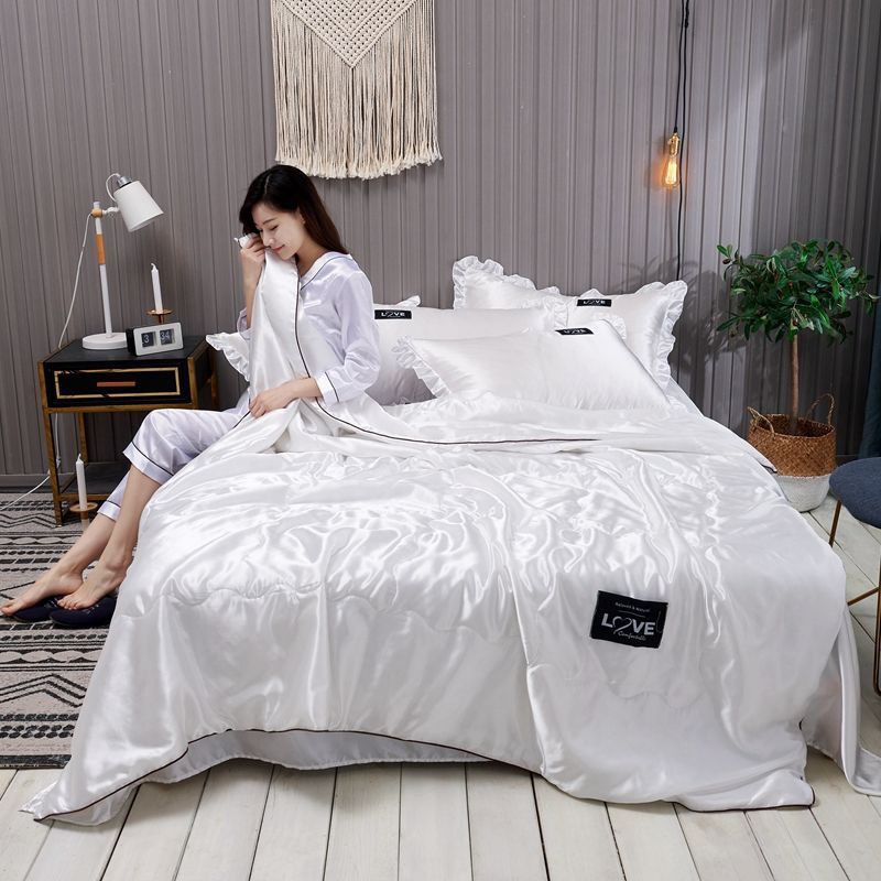 

Летнее прохладное одеяло с кондиционером, моющееся одеяло из ледяного шелка, шелковое ледяное шелковое высококачественное тонкое одеяло, постельные принадлежности 150x200cm