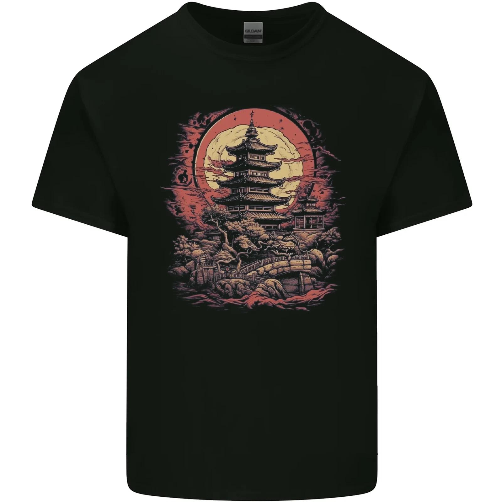 Fantasy Pagoda Sunset Kids T-Shirt Childrens S