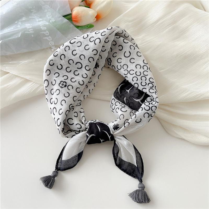 

Платок с цветочным принтом, квадратные шарфы с кисточками, женские повседневные хлопковые льняные шейные платки, шарфы, тюрбаны, банданы