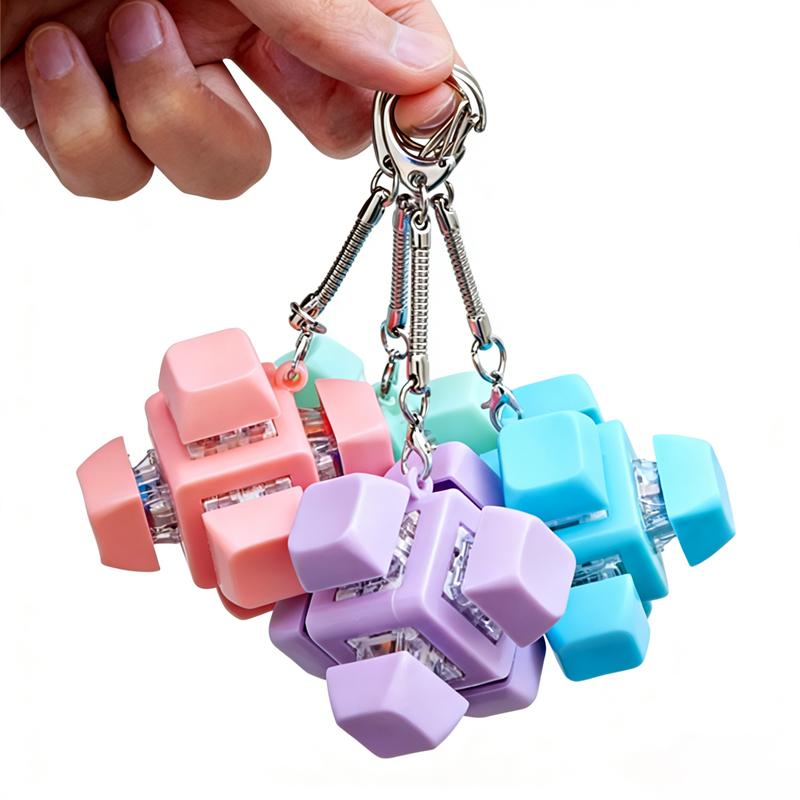 Neues Sechs-Tasten-Tastatur Fidget Spielzeug Clicker-Tastatur Fidget Schlüsselanhänger Knopf Fidget Geschenke für Erwachsene zur Stressbewältigung Schlüsselanhänger