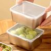 4pcs Rectangular Food Storage Box Stainless Steel Food Container Fresh-Keeping Box  Commercial