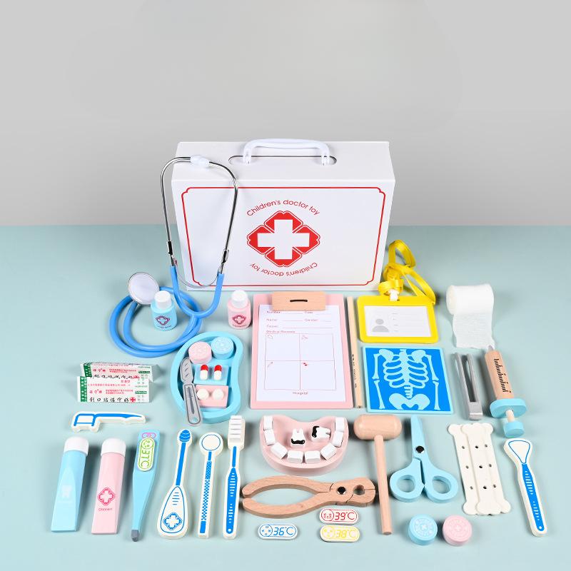 

Деревянный детский медицинский набор игрушки интерактивные игры для родителей и детей ролевая игра в доктора пазл игрушки для игрового домика