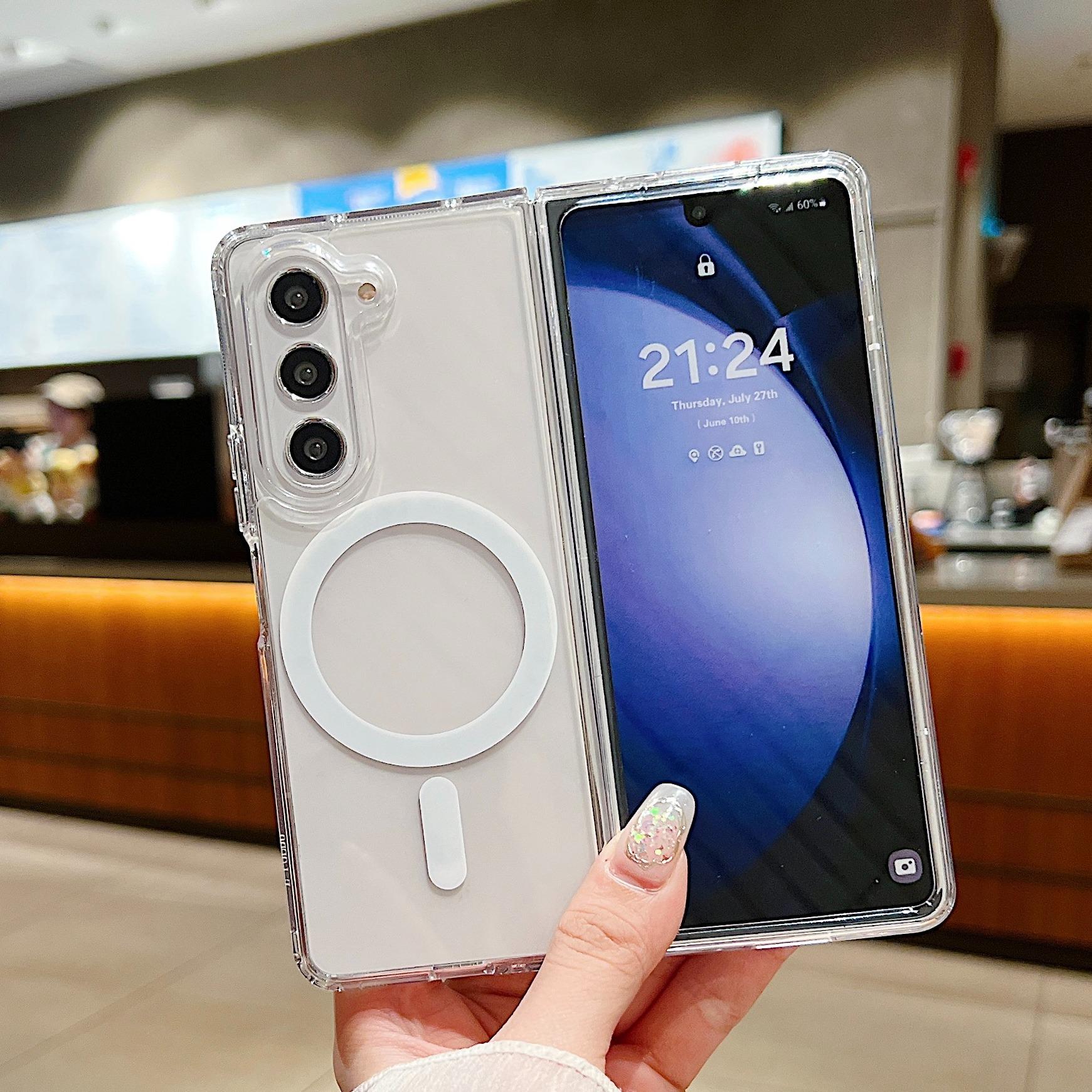 

Transparent Acrylic Hard Case for Samsung Galaxy Z Fold 7 6 5 Flip 4 3 fold7 Magnetic Clear Shockproof Ultra Slim Cover Galaxy Z Flip3 5G