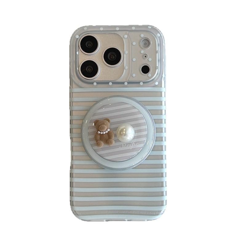Blue Striped Magnetic Phone Case for iPhone 17/16 Pro Max/15 Pro