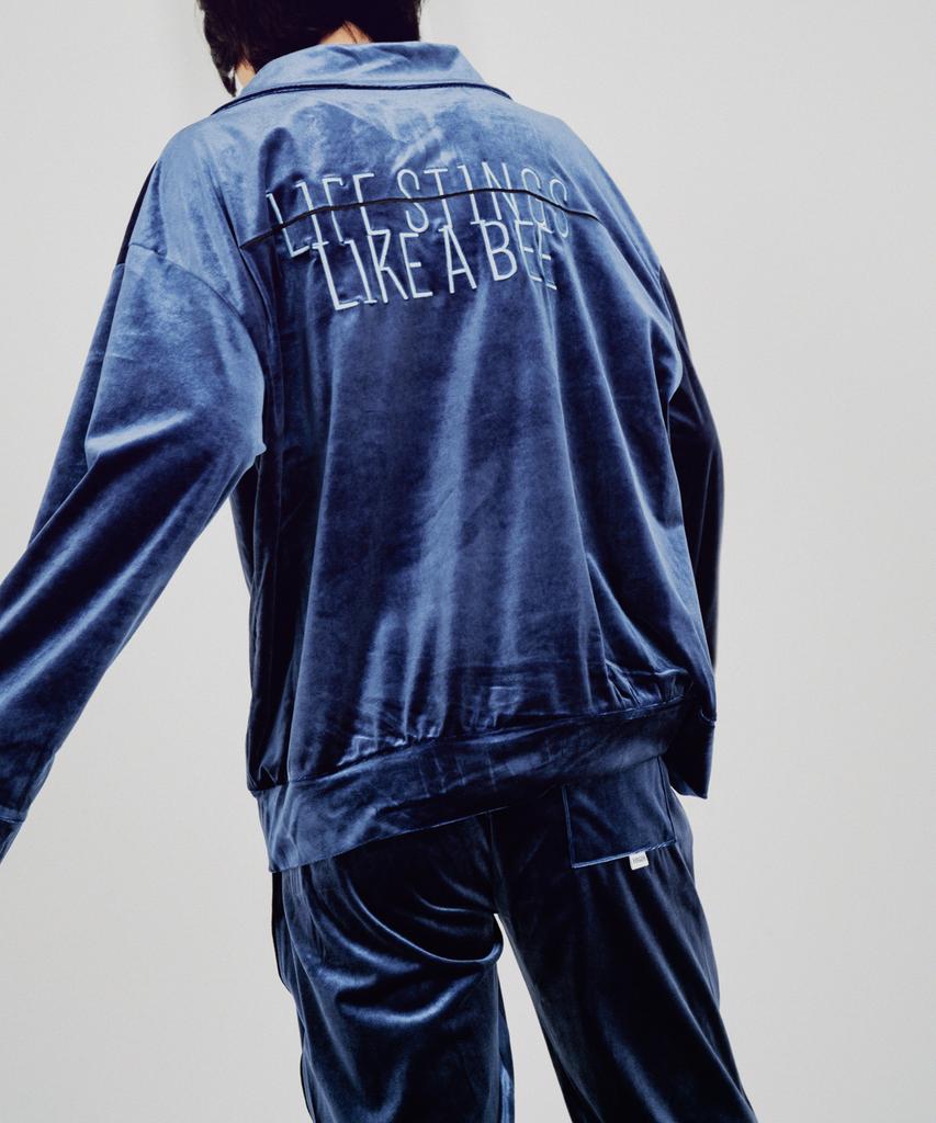 FANGOH Life Stings - Velvet Track Pants French Blue