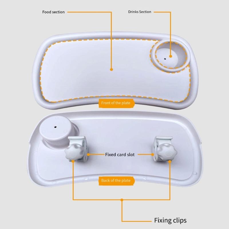 Universal Strollers Feeding Tray ABS Plastic Strollers Cup Holder Food Tray Design Easy To Clean For Active Parents