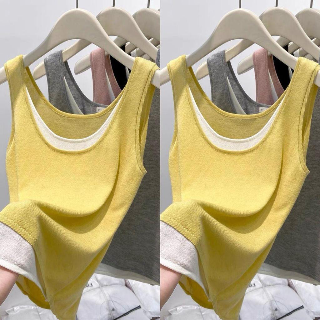 Modal Two-Piece Loose Camisole Vest for Women - Plus Size, Slimming, Versatile Sleeveless Top.