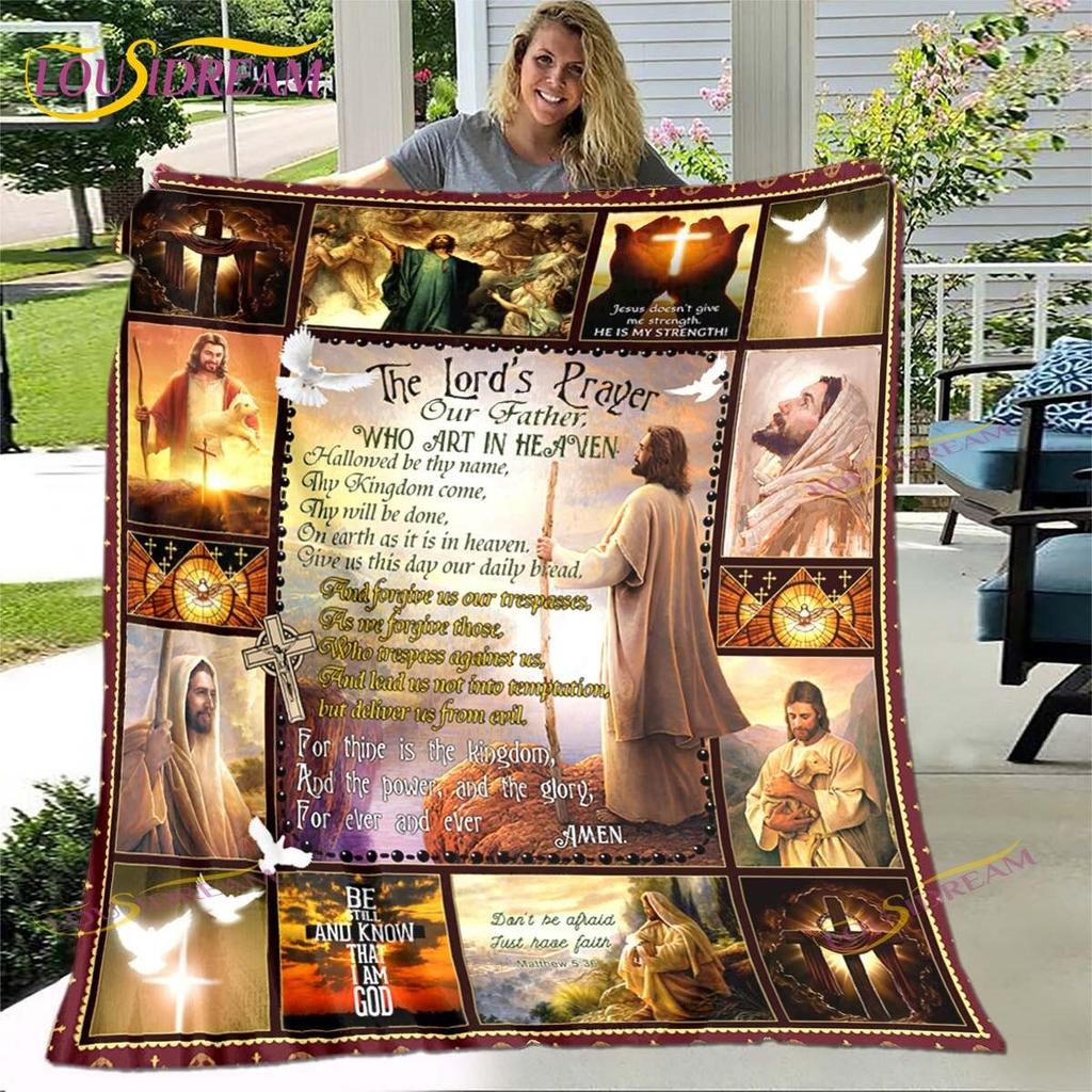 Jesus Blanket Virgin Mary Blanket Flannel Blanket Super Soft Throw Blankets for Bedroom Couch Sofa Gift Tv Blanket Bedding