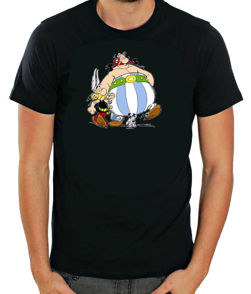 Asterix & Obelix Funny Characters Short Sleeve White T Shirt Men K1018 M