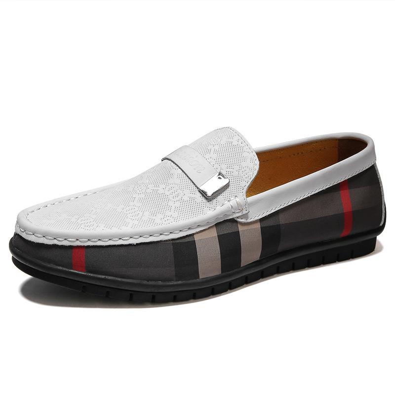 

2025 summer new leather shoes men s casual lazy shoes trend Doudou shoes men s driving shoes fashion men s casual shoes 45