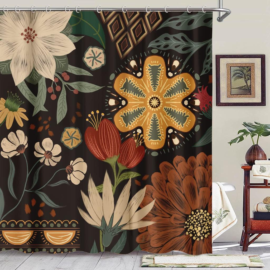 Tenda da Doccia William Morris, Set Tende da Doccia Verdi per Bagno Tessuto Pesante Tenda da Bagno Decorativa Tenda Lavabile