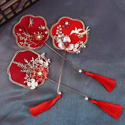 Tassels Mini Chinese Fan with Pendant Chinese Silk Fan Bridal Group Fan  Chinese Wedding